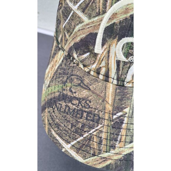 Ducks Unlimited Cap Hat Mossy Oak Camo Shadow Grass Adjust Strapback Embroidered - Picture 3 of 8